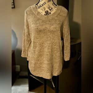 Elegant Tan Crew Neck Sweater